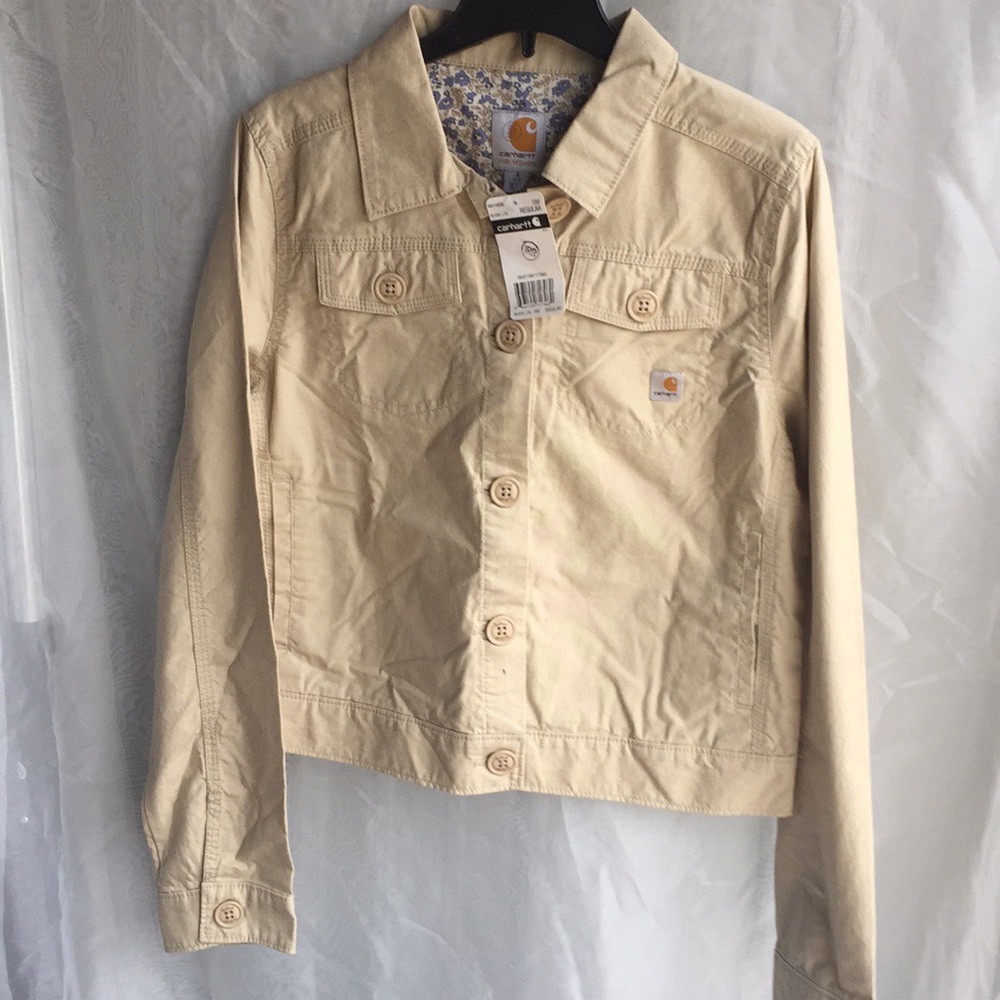 Carhartt light khaki 100 percent cotton jacket